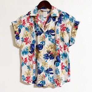Vintage 80s Act III Tropical Button Up Camp Shirt